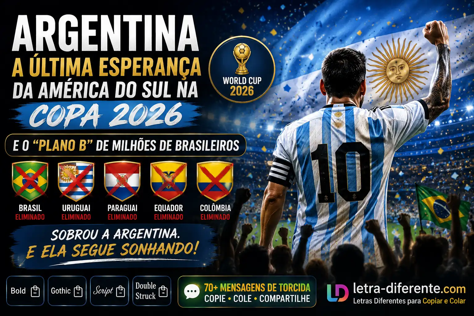 A Taça Pode Ficar na América do Sul — Argentina é a Última Sobrevivente e Está na Final